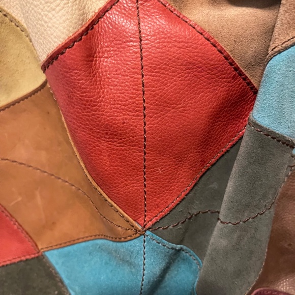 VTG Lucky Band Floral Leather Patchwork Hobo Bag - Picture 14 of 15